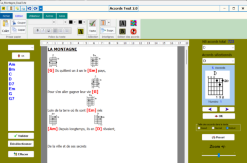 Disposition des accords